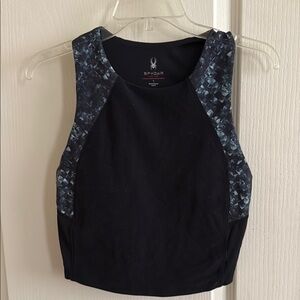 Spyder Women's Black Tank Top with Blue Pattern